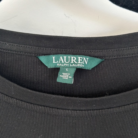 Lauren Ralph Lauren black long sleeved ribbed t-shirt - Picture 2 of 6